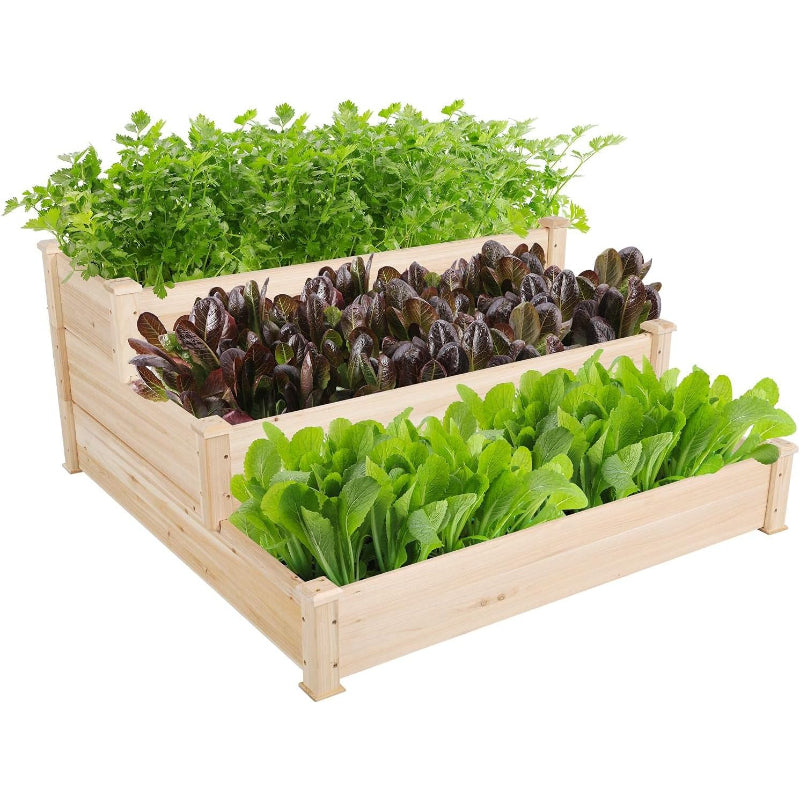 3‑Tier Wood Vertical Garden Bed