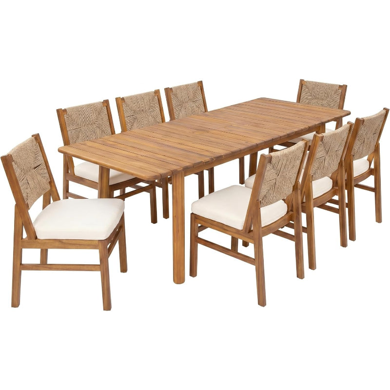 9‑Piece Extendable Acacia Patio Dining Set