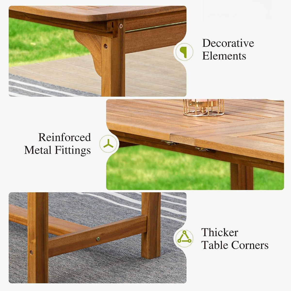 7‑Piece Expandable Wood Patio Dining Set